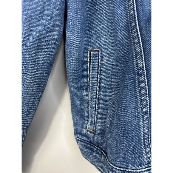 GAP Jeans Denim Jacket Sherpa Trim Collar Womens Size XL Classic Trucker - Picture 3 of 10